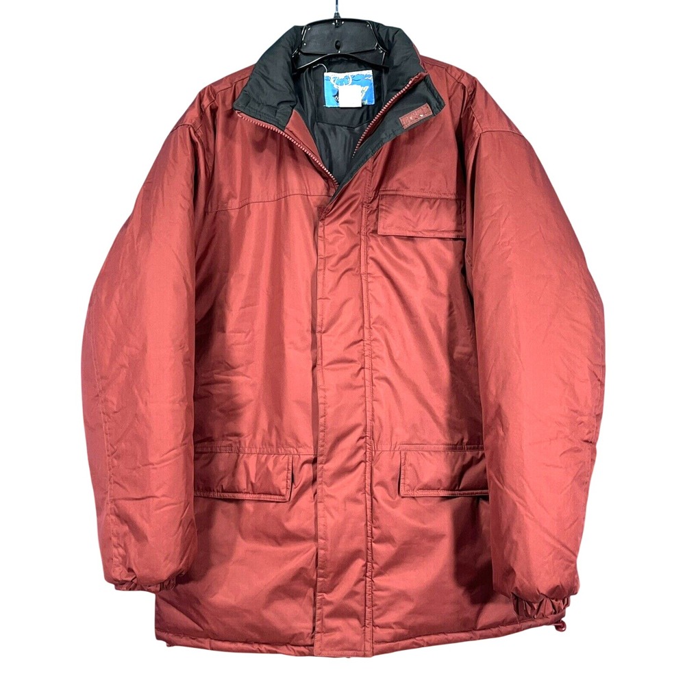 Vtg HABAND STAGG HILL Maroon Red Puffer Ski Full Zip Heavy Ski Snow Parka Coat M